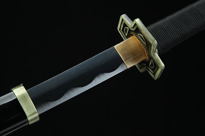 Handmade Anime One Piece Roronoa Zoro's Yubashiri Sword 1045 High Carbon Steel Black