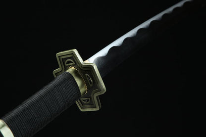 Handmade Anime One Piece Roronoa Zoro's Yubashiri Sword 1045 High Carbon Steel Black