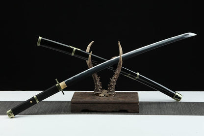 Handmade Anime One Piece Roronoa Zoro's Yubashiri Sword 1045 High Carbon Steel Black