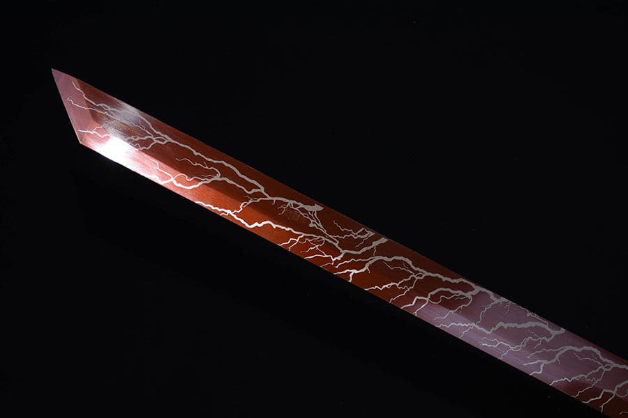 Handmade High Carbon Steel Inferno Thunderwolf  Chinese Sword With Red Blade