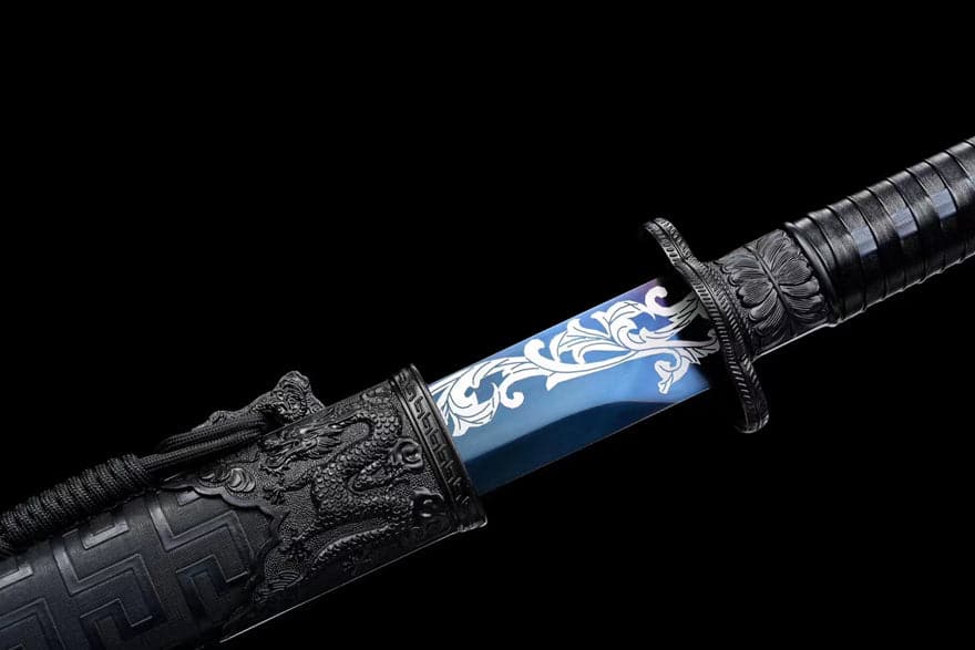 Handmade 花無缺 High Manganese Steel Chinese Sword With Baked Blue Blade