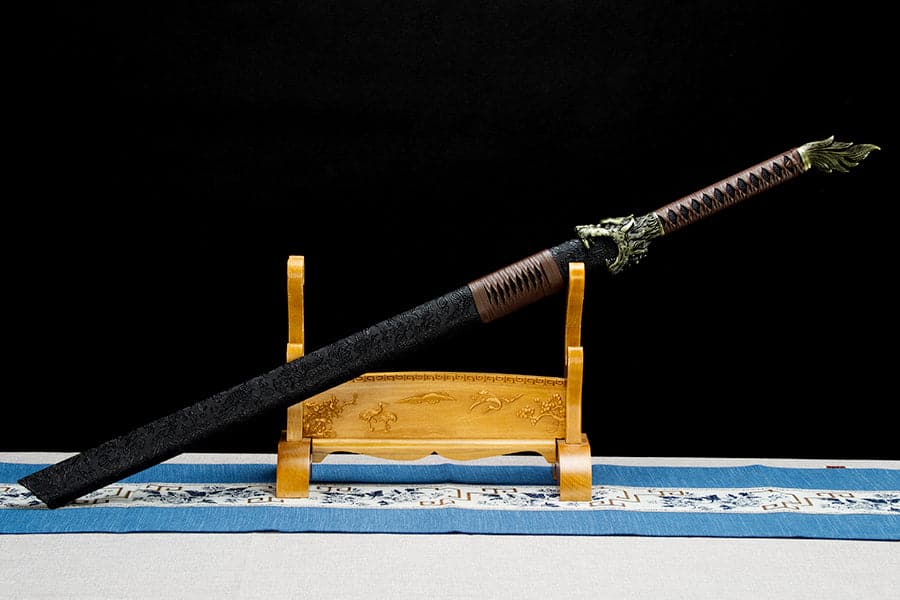 Handmade High Manganese Steel Thorny Dire Wolf  Chinese Sword With Black Sheath