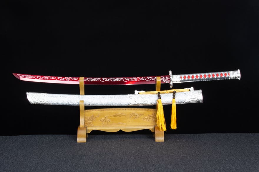 Handmade High-performance  Manganese steel Chinese Sword With Red Blade