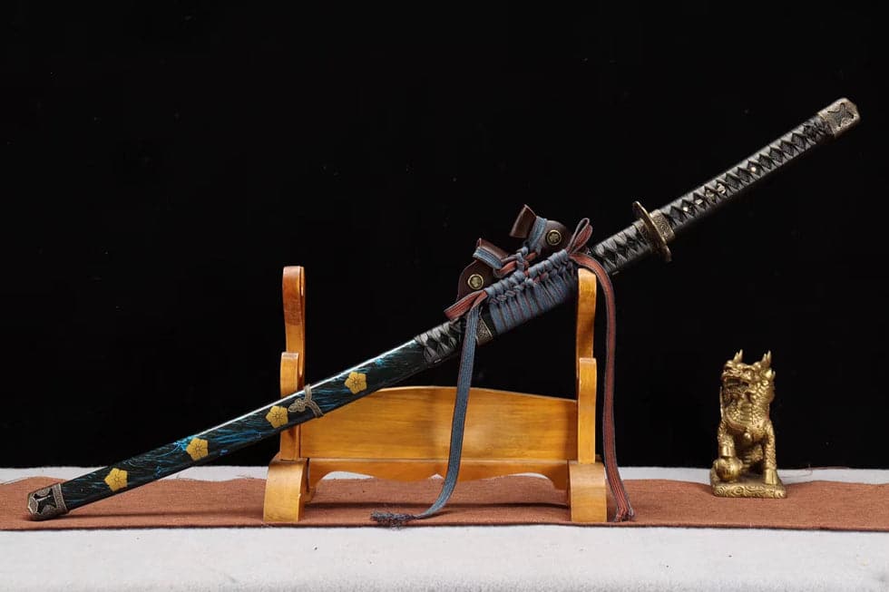 Handmade Japanese Tachi Odach Thousand Feathers 1060 High Carbon Steels Hand grinding