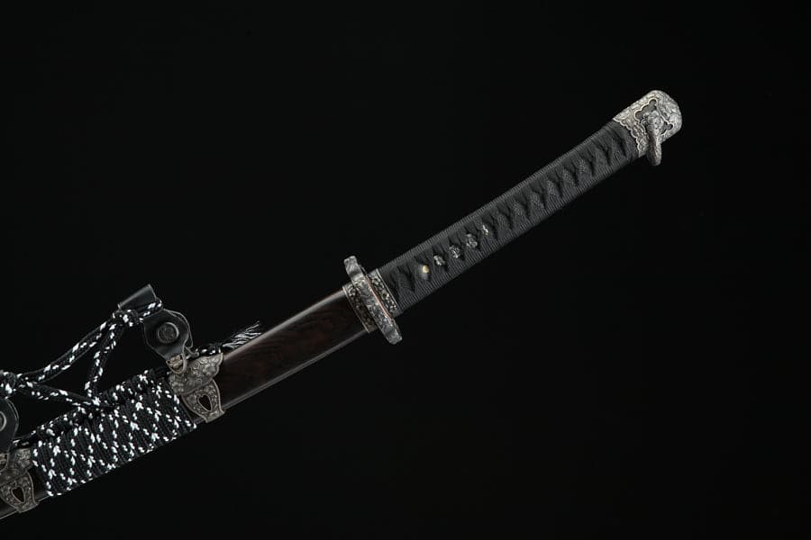 Handmade Japanese Tachi Odachi Sakura Pattern Steel High Ebony