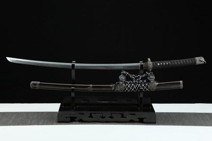 Handmade Japanese Tachi Odachi Sakura Pattern Steel High Ebony