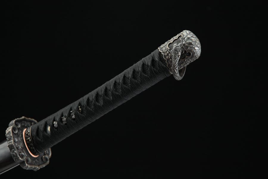 Handmade Japanese Tachi Odachi Sakura Pattern Steel High Ebony