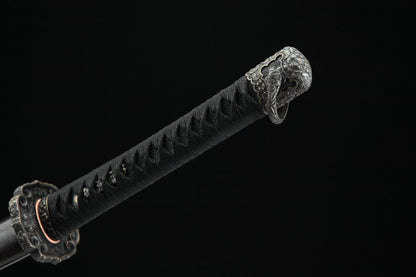 Handmade Japanese Tachi Odachi Sakura Pattern Steel High Ebony