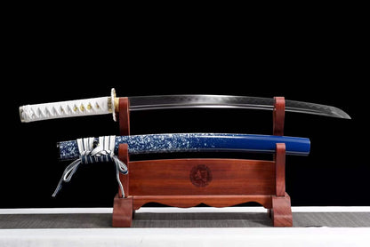 Handmade Japanese Wakizashi Begonia Short Sword T10 burned edge