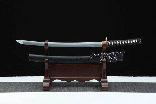 Handmade Japanese Wakizashi Black Moon Damascus Steel