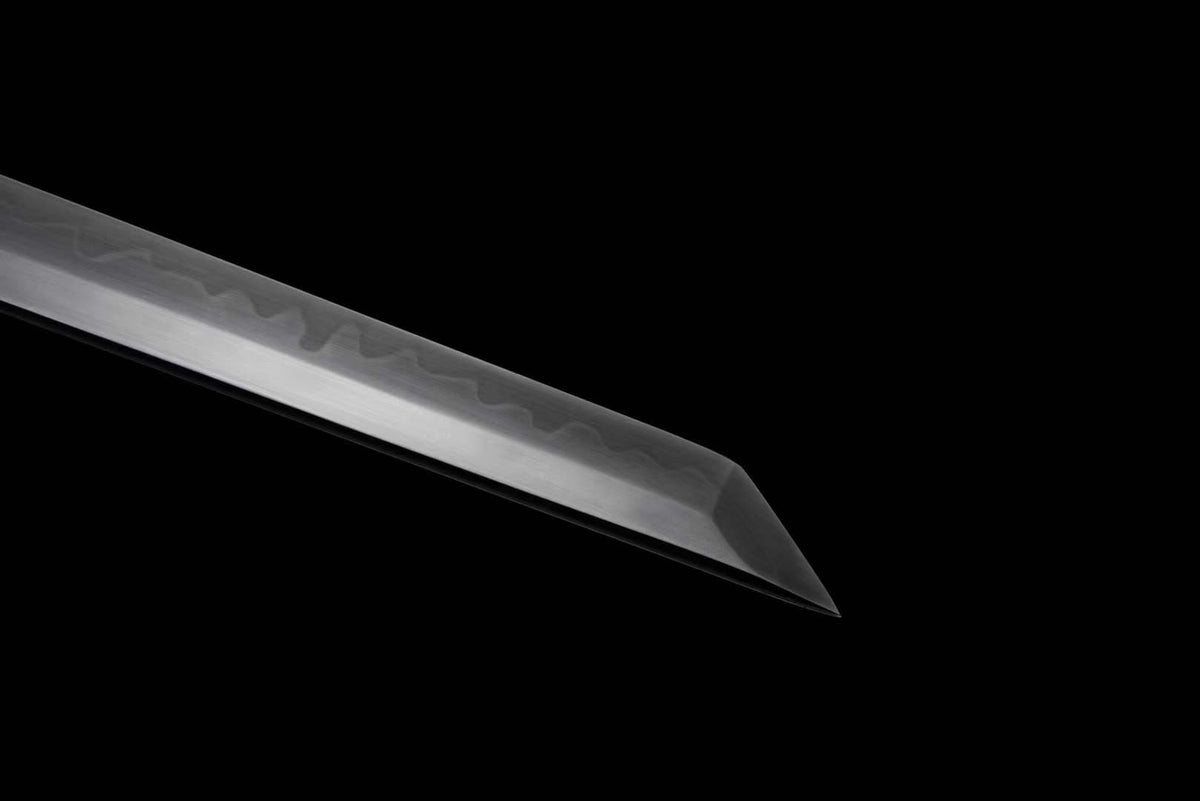 Handmade Japanese Wakizashi Green Steel Shadow T10 burned edge