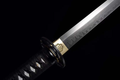 Handmade Japanese Wakizashi Green Steel Shadow T10 burned edge