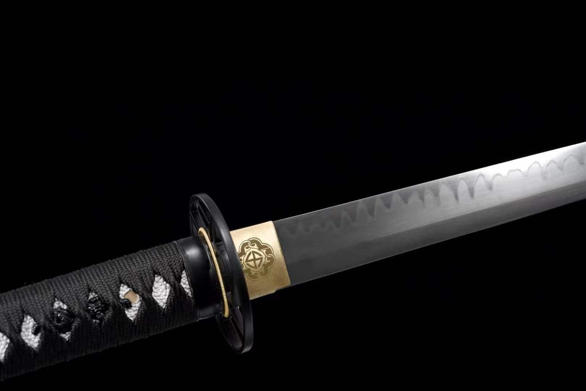 Handmade Japanese Wakizashi Green Steel Shadow T10 burned edge
