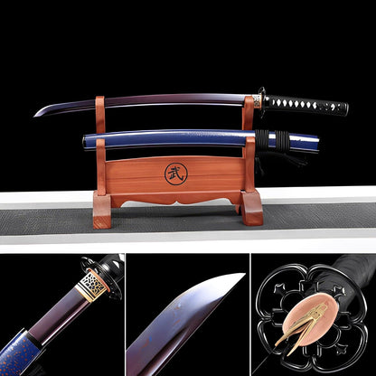 Handmade Japanese Wakizashi Vault Short Sword Damascus Steel