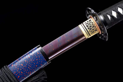 Handmade Japanese Wakizashi Vault Short Sword Damascus Steel